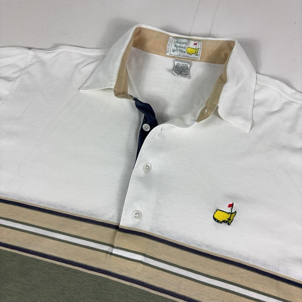 Masters Polo Shirt Mens XL Multi Color Stripe Golf Augusta National Members
